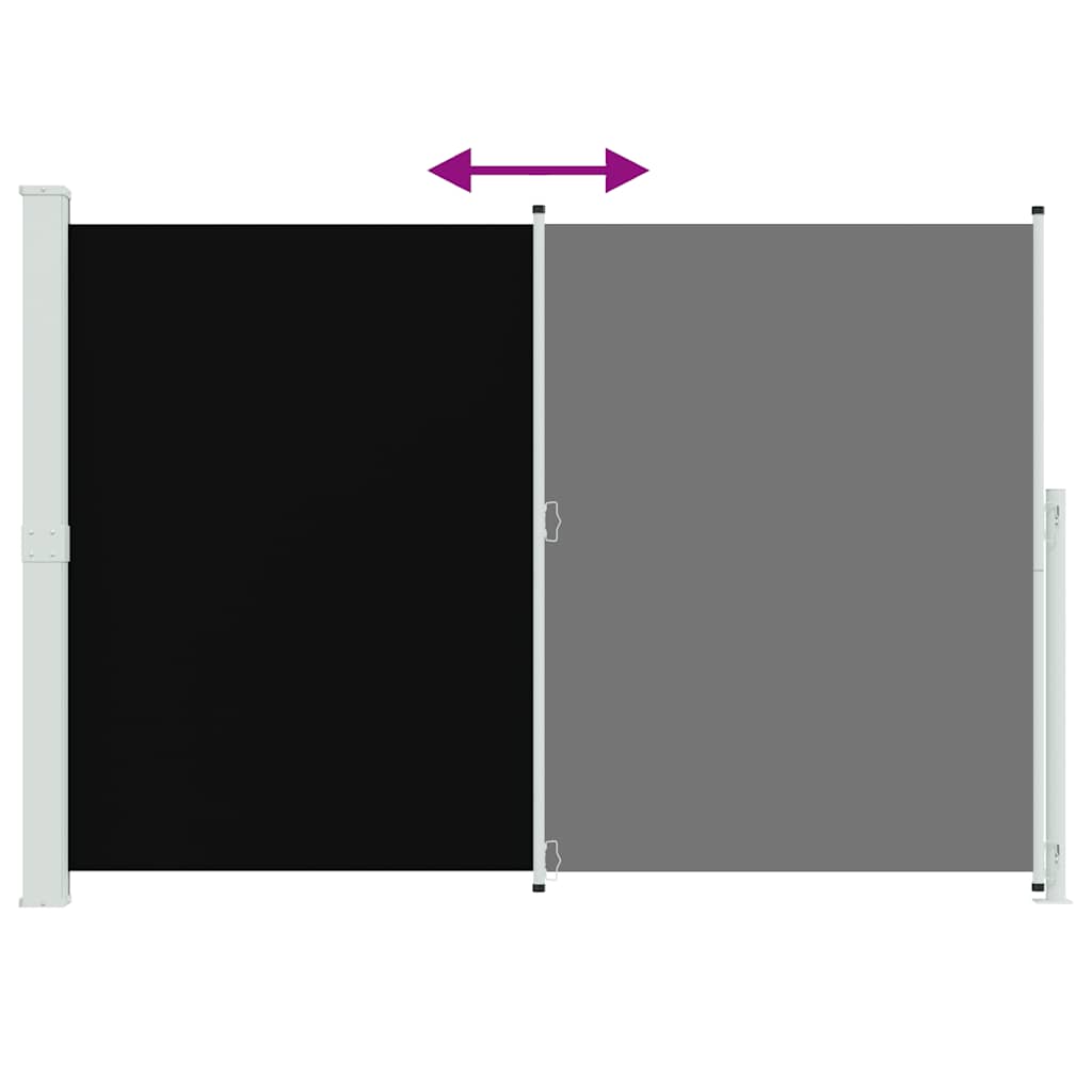 Seitenmarkise Ausziehbar 200x300 cm Schwarz