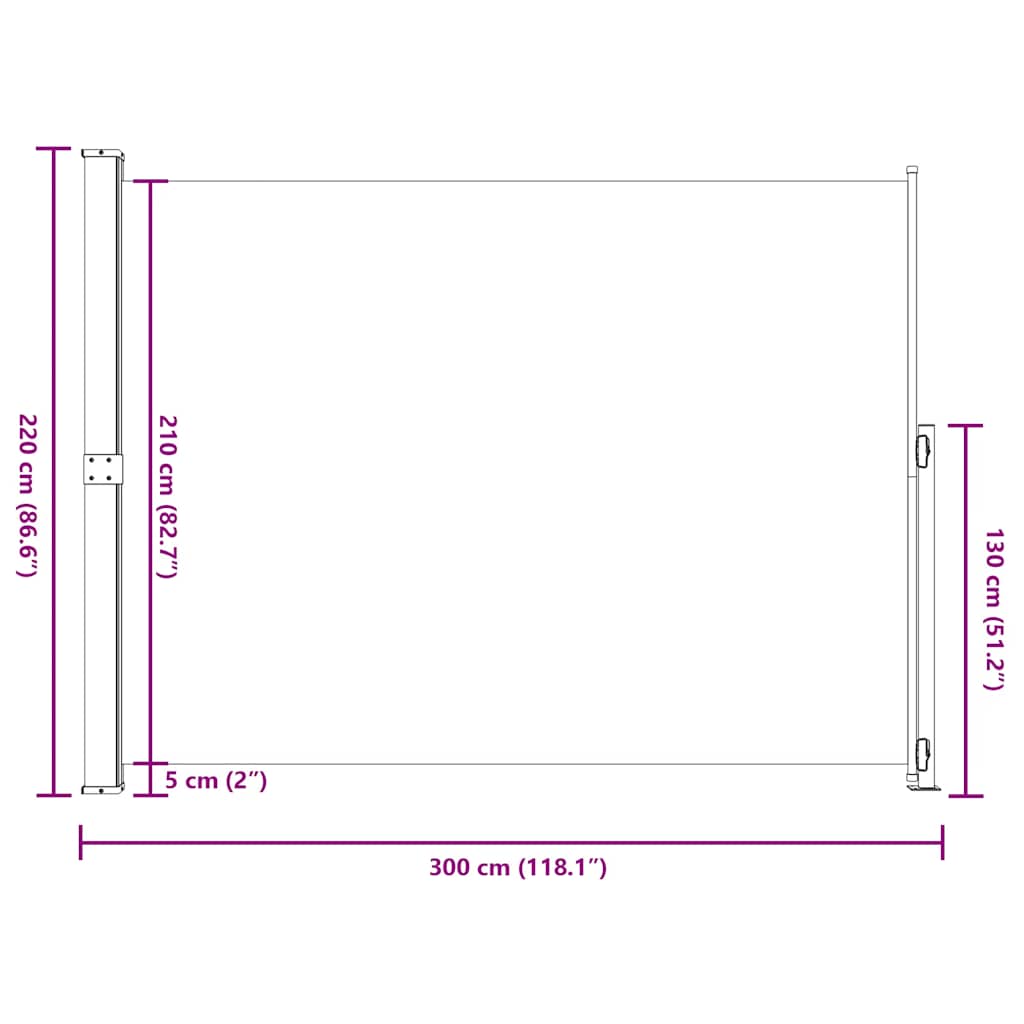 Seitenmarkise Ausziehbar 220x300 cm Creme
