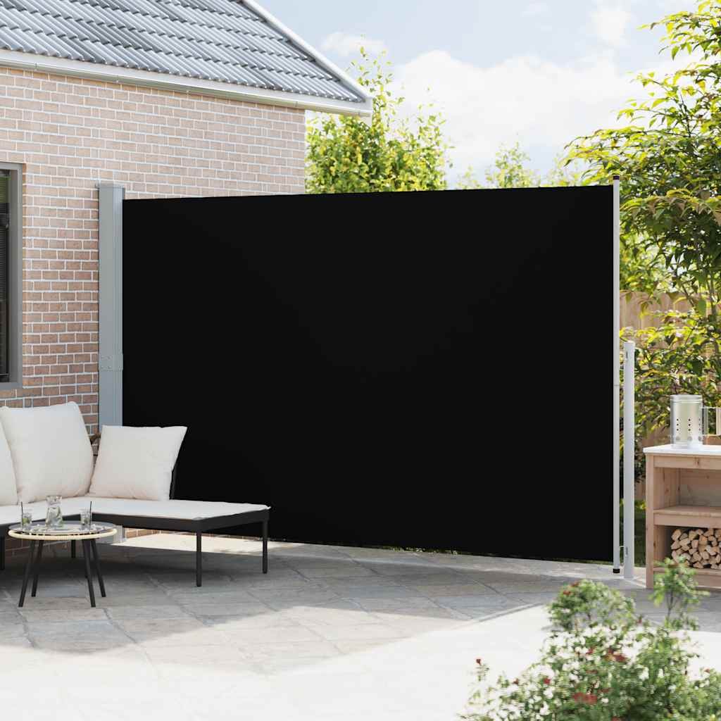 Seitenmarkise Ausziehbar 220x500 cm Schwarz
