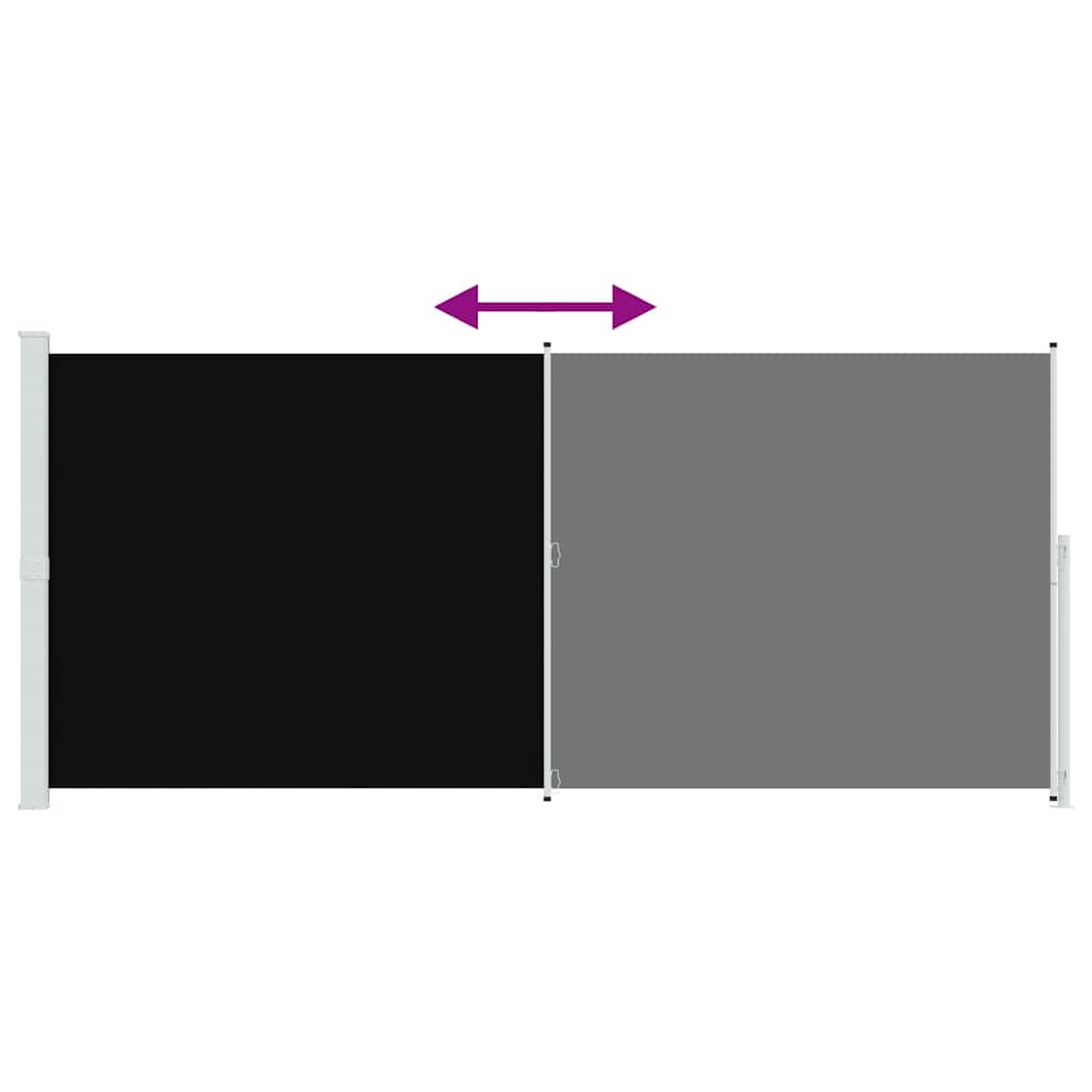 Seitenmarkise Ausziehbar 220x500 cm Schwarz