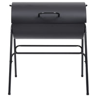 Grill mit 2 Grillrosten Schwarz 80x95x90 cm Stahl