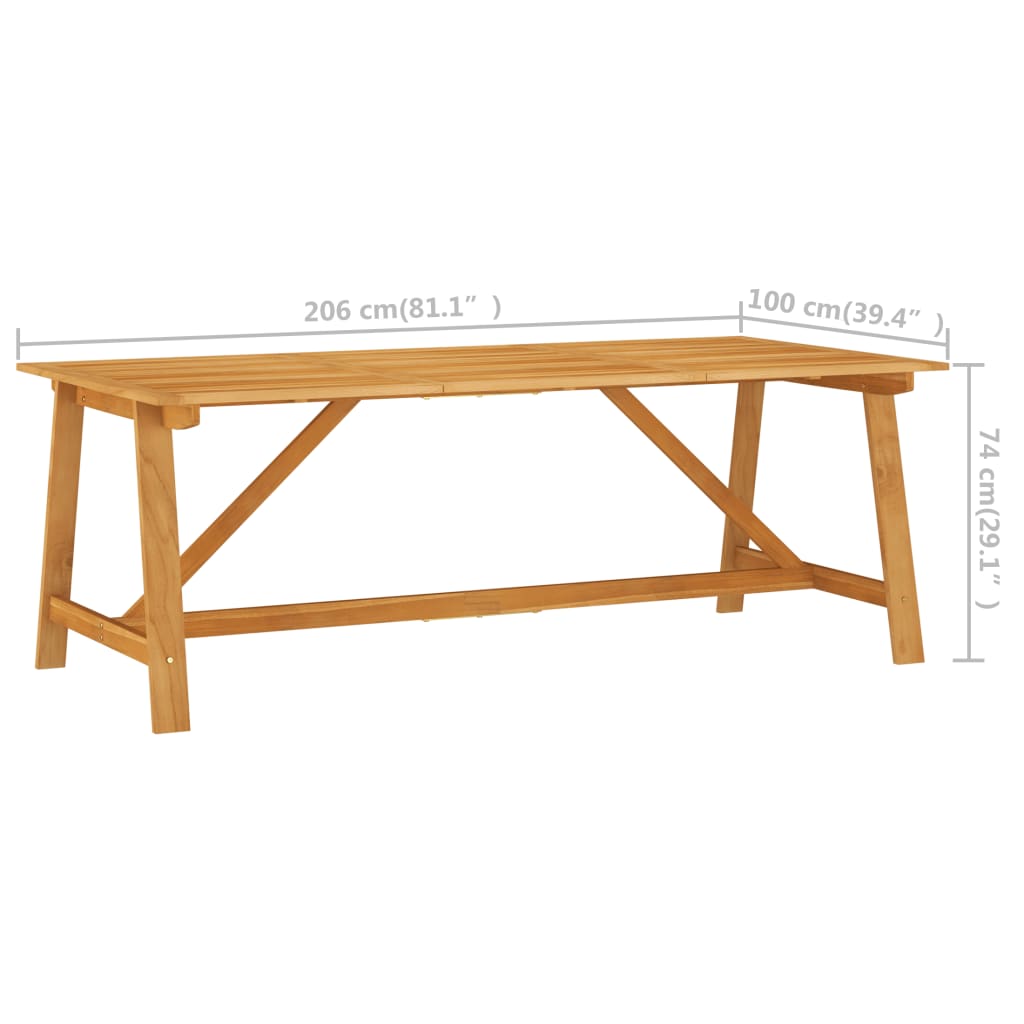 Garten-Esstisch 206x100x74 cm Akazie Massivholz