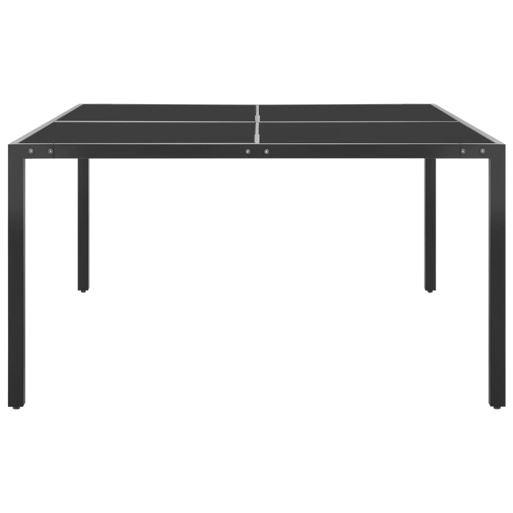 Gartentisch Anthrazit 130x130x72 cm Stahl und Glas