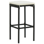 Barhocker mit Kissen 3 Stk. Schwarz Poly Rattan