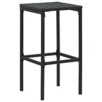 Barhocker mit Kissen 3 Stk. Schwarz Poly Rattan