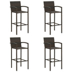 Barhocker 4 Stk. Braun Poly Rattan