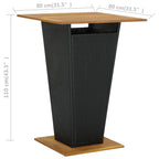 Bartisch Schwarz 80x80x110 cm Poly Rattan und Massivholz Akazie