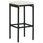 3-tlg. Bar Set Poly Rattan Schwarz