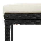 3-tlg. Bar Set Poly Rattan Schwarz