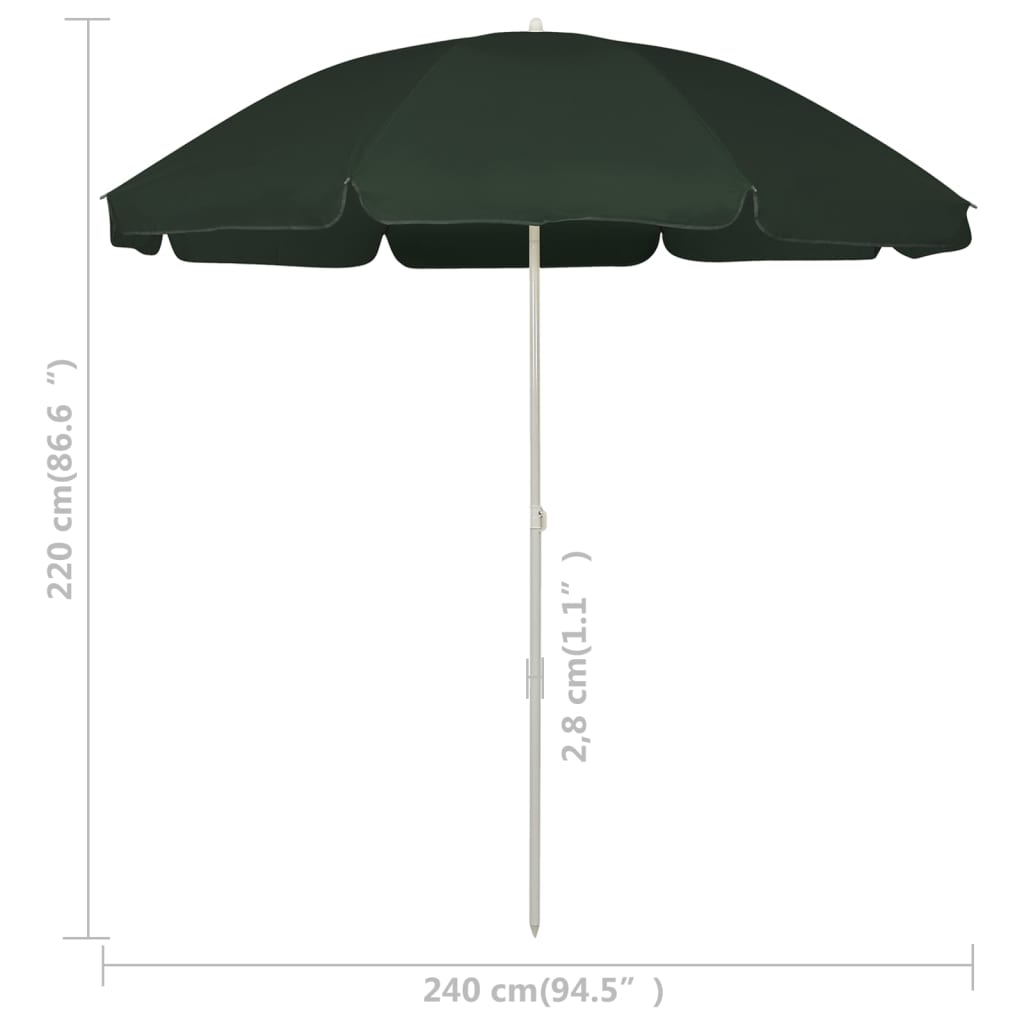 Strandschirm Grün 240 cm