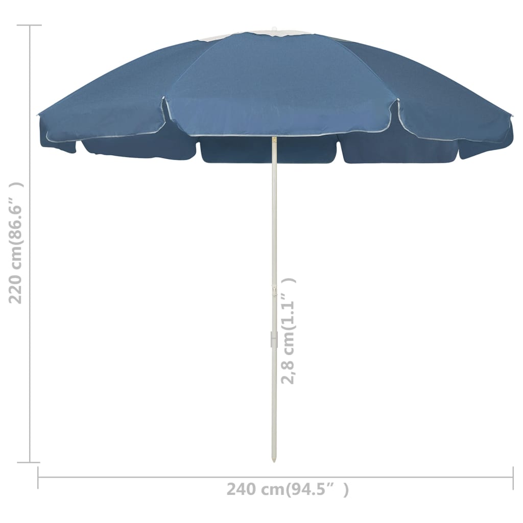 Strandschirm Blau 240 cm