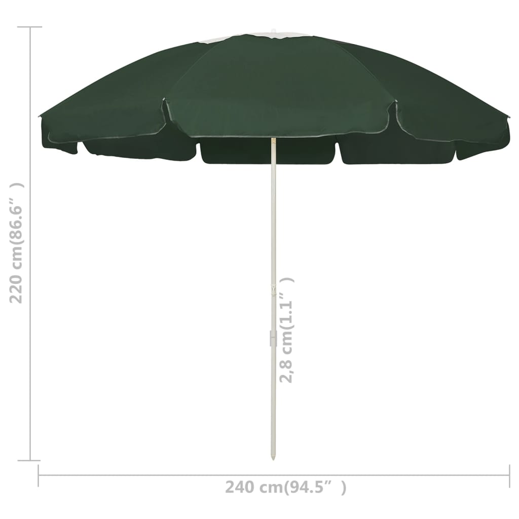 Strandschirm Grün 240 cm