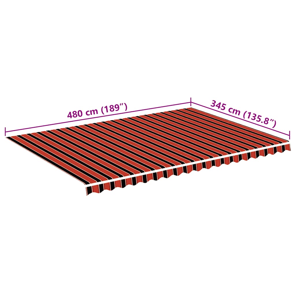 Markisenbespannung Orange und Braun 5x3,5 m