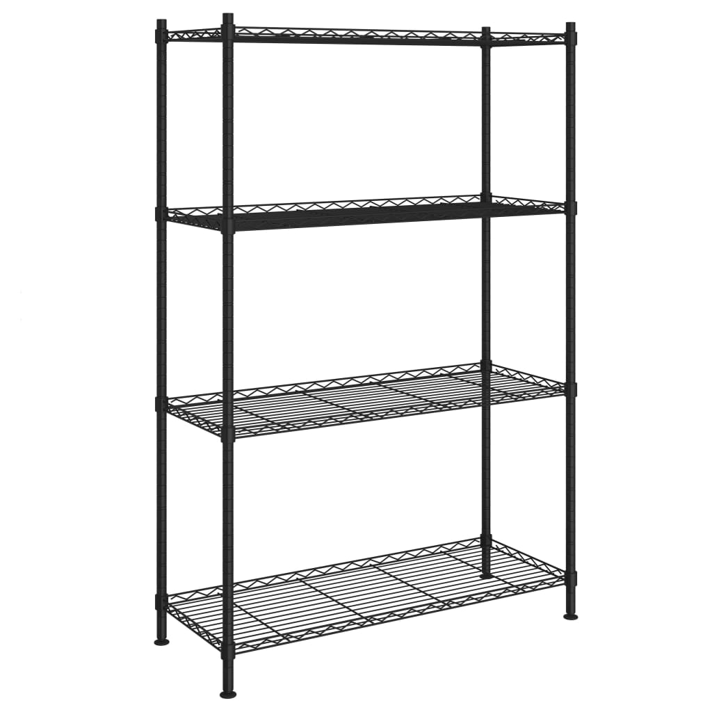 Lagerregal mit 4 Böden 90x35x137 cm Schwarz 200 kg