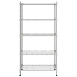 Lagerregal mit 5 Böden 90x35x180 cm Chrom 250 kg