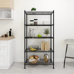 Lagerregal mit 5 Böden 90x35x180 cm Schwarz 250 kg
