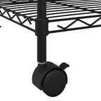 Lagerregal mit 3 Böden und Rollen 60x35x81 cm Schwarz 150 kg