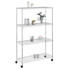 Lagerregal mit 4 Böden und Rollen 90x35x142 cm Chrome 200 kg