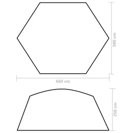 vidaXL Pool-Zelt Stoff 660x580x250 cm Grün