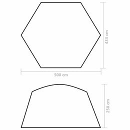 vidaXL Pool-Zelt Stoff 500x433x250 cm Grau