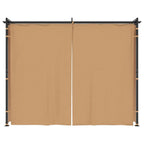Pavillon mit Vorhängen 3x3 m Taupe Stahl