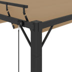 Pergola mit Lamellendach 3x3 m Taupe Stoff und Aluminium