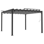 Pergola mit Lamellendach 3x3 m Anthrazit Stoff und Aluminium