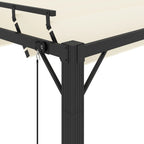 Pergola mit Lamellendach 3x4 m Creme Stoff und Aluminium