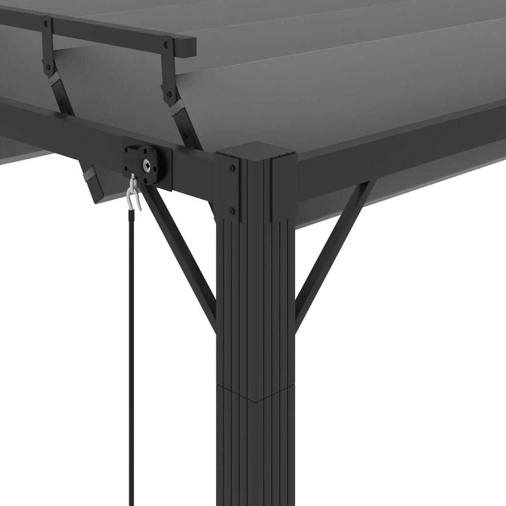 Pergola mit Lamellendach 3x4 m Anthrazit Stoff und Aluminium