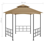 Pavillon mit Seitenwänden 3,1x2,7 m Taupe