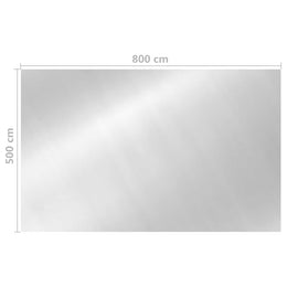 vidaXL Rechteckige Poolabdeckung 800x500 cm PE Silbern