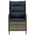 Verstellbarer Gartensessel mit Auflagen Poly Rattan Braun