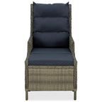 Verstellbarer Gartensessel mit Fußhocker Poly Rattan Braun