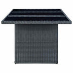 Gartentisch Dunkelgrau Poly Rattan und Hartglas