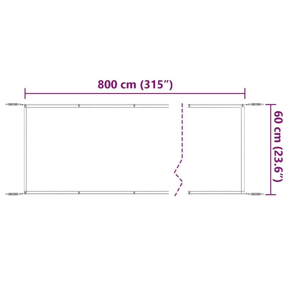 Senkrechtmarkise Anthrazit 60x800 cm Oxford-Gewebe
