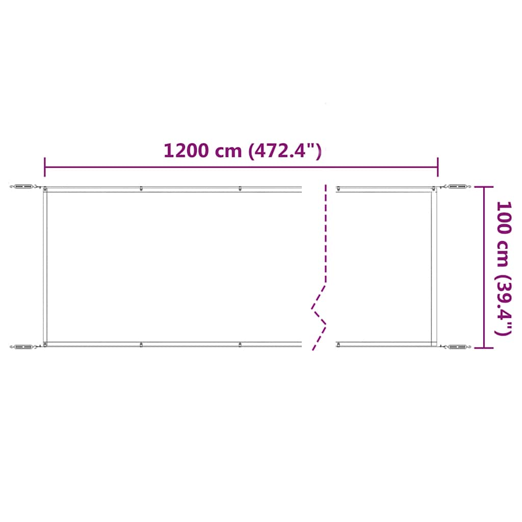 Senkrechtmarkise Anthrazit 100x1200 cm Oxford-Gewebe