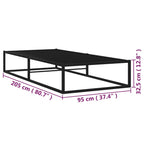 Bettgestell Schwarz Metall 90x200 cm