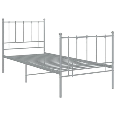 Bett Grau Metall 90x200 cm