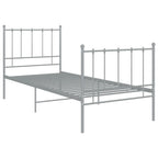 Bett Grau Metall 100x200 cm