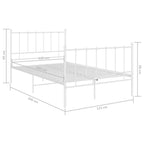 Bett Weiß Metall 120x200 cm