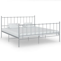 Bett Grau Metall 200x200 cm