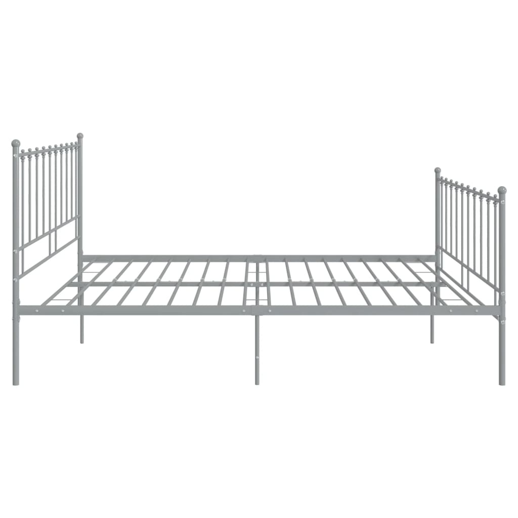 Bett Grau Metall 200x200 cm