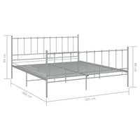 Bett Grau Metall 200x200 cm