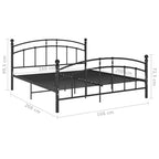 Bettgestell Schwarz Metall 160x200 cm