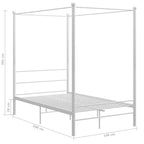 Himmelbett Weiß Metall 140x200 cm