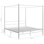 Himmelbett Weiß Metall 180x200 cm