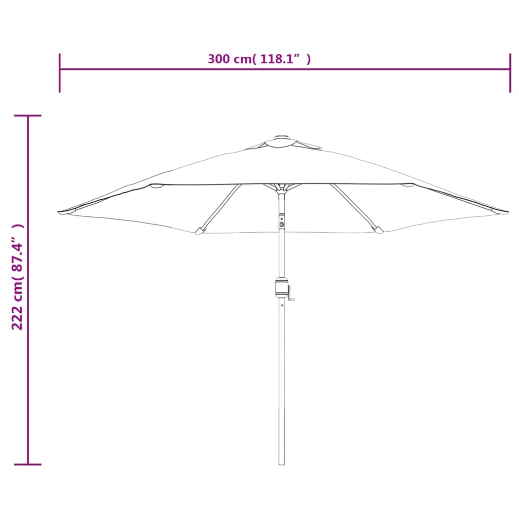 Sonnenschirm mit Metall-Mast 300 cm Bordeauxrot