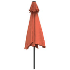 Sonnenschirm mit LED-Beleuchtung Stahl-Mast 300 cm Terrakotta