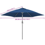 Ersatzbezug für Sonnenschirm Azurblau 300 cm