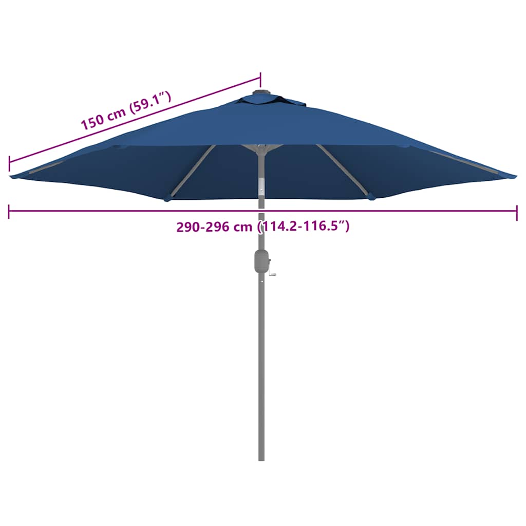 Ersatzbezug für Sonnenschirm Azurblau 300 cm